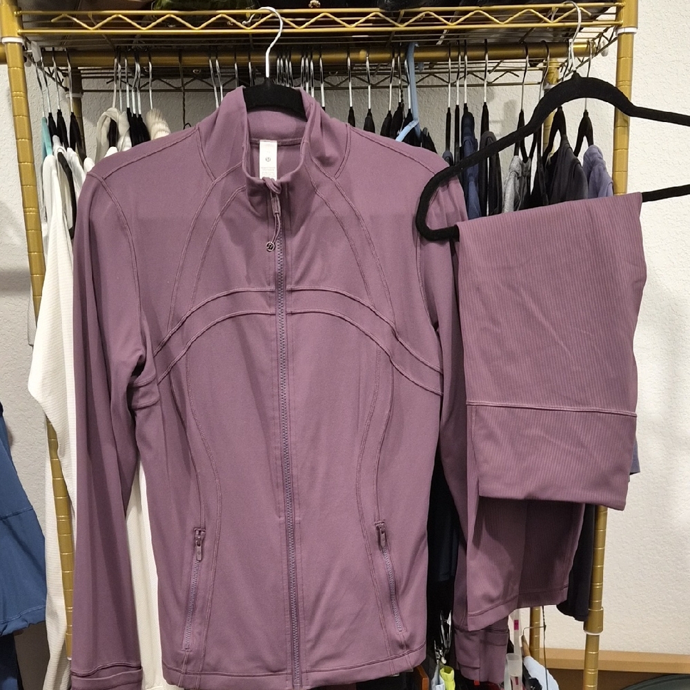 Lululemon Athletica Mauve Track Jacket and Joggers
